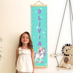 Personalised Fantasy Unicorn Height Growth Chart with Name Nursery Baby Room Decor Birthday Baptism Gift for Baby Kid