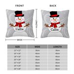 Personalizzato cappello carino pupazzo di neve inverno fiocco di neve cuscino copertina con nome Festival Home Decor Buon Natale compleanno regalo per