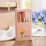 Set di pennelli per il trucco personalizzato con nome 5 pezzi e specchio Regalo di compleanno e anniversario per donne e ragazze