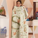 Personalisierte niedliche Waschbär Bär Woodland Tier anfängliche weiche Wurf Decke Home Decor Geburtstag Baby Dusche Geschenk für Kinder