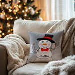 Personalizzato cappello carino pupazzo di neve inverno fiocco di neve cuscino copertina con nome Festival Home Decor Buon Natale compleanno regalo per