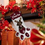Personalised Cat Dog Paw Prints Pet Photo Christmas Stocking with Name Christmas Tree Decor Gift for Kids Pet Lover
