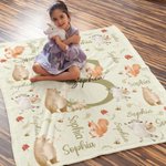 Personalisierte niedliche Waschbär Bär Woodland Tier anfängliche weiche Wurf Decke Home Decor Geburtstag Baby Dusche Geschenk für Kinder