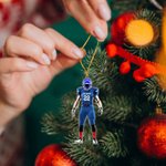 Personalized Double Sided Football Player Christmas Pendant Ornament with Name and Number Christmas Birthday Gift for Sports Lover