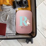 Personalized Classic Fairy Tale Character Leather Jewellery Box with Name Initial Changing Colour LED Makeup Mirror Birthday Wedding Gift for Women