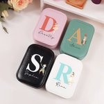 Personalized Classic Fairy Tale Character Leather Jewellery Box with Name Initial Changing Colour LED Makeup Mirror Birthday Wedding Gift for Women