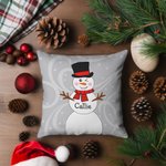 Personalizzato cappello carino pupazzo di neve inverno fiocco di neve cuscino copertina con nome Festival Home Decor Buon Natale compleanno regalo per