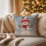 Personalizzato cappello carino pupazzo di neve inverno fiocco di neve cuscino copertina con nome Festival Home Decor Buon Natale compleanno regalo per