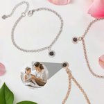 Personalized Minimalist Zircon Photo Projection Adjustable Bracelet Dainty Jewelry Anniversary Birthday Gift for Women