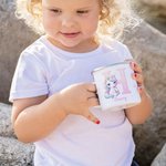 Personalisierte Fantasy Einhorn 11oz Emaille Becher mit Namen und Initialen Geburtstag Kindertag Geschenk für Mädchen