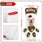 Personalised Cat Dog Paw Prints Pet Photo Christmas Stocking with Name Christmas Tree Decor Gift for Kids Pet Lover