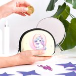 Porte monnaie pour enfant avec nom et fermeture éclair Cadeau d'anniversaire pour les filles Amoureux des licornes