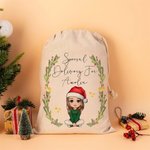Sac de Noël personnalisé avec nom et prénom Cadeau de Noël pour les enfants