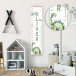 Personlig Dinosaurie Höjdmätningslinjal med namn Barnkammare Babyrumsinredning Födelsedag Dopgåva för barn