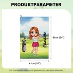Personalisiertes Super Saugfähiges Cartoon Charakter Waffel-Golf-Handtuch mit Karabiner Golf Zubehör Geburtstag Geschenk für Golfspieler Golfliebhaber