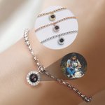 Personalized Minimalist Zircon Photo Projection Adjustable Bracelet Dainty Jewelry Anniversary Birthday Gift for Women