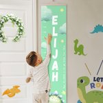 Personlig Dinosaurie Höjdmätningslinjal med namn Barnkammare Babyrumsinredning Födelsedag Dopgåva för barn