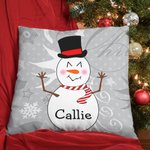 Personalizzato cappello carino pupazzo di neve inverno fiocco di neve cuscino copertina con nome Festival Home Decor Buon Natale compleanno regalo per