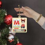 Personalised Cartoon Character Wooden Initial Money Holder Christmas Ornament with Name Christmas Tree Hanging Decor Gift for Family