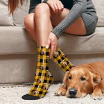 Personalisierte Multicolor Plaid Hund Katze Haustier Menschen Gesicht Foto Design Tube Socken mit Namen Geburtstag Weihnachten Geschenk für Familie