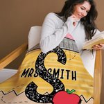 Personalisierte Bleistift Notebook Line Apple Initial weiche Decke mit Namen Home Decor Geburtstag zurück zu Schule Geschenk für Lehrer