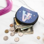 Porte monnaie pour enfant avec nom et fermeture éclair Cadeau d'anniversaire pour les filles Amoureux des licornes