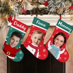 Personalizado lindo copo de nieve muñeco de nieve media de Navidad con Foto Nombre Árbol de Navidad Decoración Regalo para Amigos de la Familia