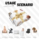 Personalized Bohemian Wildflower Butterfly Name Soft Swaddle Blanket and Hat Set Baby Shower Baptism Gift for Newborn