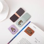 Marque-page Magnétique en Cuir PU Personnalisé avec Nom Style de Bibliothèque Cadeau Anniversaire pour Amoureux de Lecture