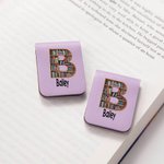 Marque-page Magnétique en Cuir PU Personnalisé avec Nom Style de Bibliothèque Cadeau Anniversaire pour Amoureux de Lecture