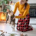 Personalised Plaid Avatar Pet Portrait Long Pajama Pants with Name and Drawstring Christmas Birthday Gift for Kid Women Men Pet Lover