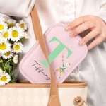 Personalized Classic Fairy Tale Character Leather Jewellery Box with Name Initial Changing Colour LED Makeup Mirror Birthday Wedding Gift for Women