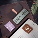 Personalised Dragon Magic Magnetic Leather Bookmark Clip with Name Birthday Gift Reading Stationery Supplies Birthday Gift for Bookworms Book Lovers
