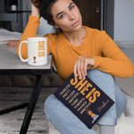 Cahier personnalisé She Is Me Cartoon Reading Girl A5 120 Pages Lined Hardcover Notebook with Affirmation and Name Birthday Inspirational Gift for Wom