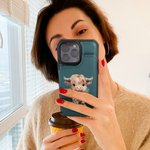 Personalised Birth Flower Highland Cow PU Leather Flip Wallet Phone Case for iPhone with Name RFID Blocking Card Holder Birthday Gift for Women