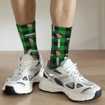 Personalisierte Multicolor Plaid Hund Katze Haustier Menschen Gesicht Foto Design Tube Socken mit Namen Geburtstag Weihnachten Geschenk für Familie