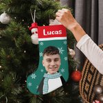 Personalizado lindo copo de nieve muñeco de nieve media de Navidad con Foto Nombre Árbol de Navidad Decoración Regalo para Amigos de la Familia