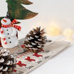 Personalizzato carino pupazzo di neve famiglia lino Runner da tavolo con 3-10 nomi Inverno Festival Decor Natale regalo di festa per bambini famiglia