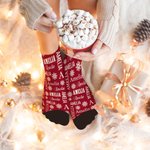 Personalisierte Multicolor Schneeflocke Wort Wolke Rohr Socken mit Namen Geburtstag Weihnachten Geschenk für Familie