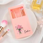 Set di pennelli per il trucco personalizzato con nome 5 pezzi e specchio Regalo di compleanno e anniversario per donne e ragazze