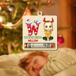 Personalised Cartoon Character Wooden Initial Money Holder Christmas Ornament with Name Christmas Tree Hanging Decor Gift for Family