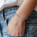 Personalized Minimalist Zircon Photo Projection Adjustable Bracelet Dainty Jewelry Anniversary Birthday Gift for Women