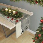 Personalizzato carino pupazzo di neve famiglia lino Runner da tavolo con 3-10 nomi Inverno Festival Decor Natale regalo di festa per bambini famiglia