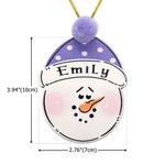 Henkilökohtainen käsin maalattu Pom Pom Hat puinen lumiukko joulukoriste nimellä söpö joulukuusi sisustus festivaali lahja perheelle lapsille