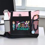 Personalized Cartoon Character Medical Assistant Large Mesh Tote Bag Birthday Travel Accessories Gift for Nurse Doctor Medical Staff