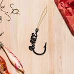 Personalized Lightweight Metal Fishing Hook Ornament with Name Christmas Tree Decoration Christmas Gift for Fishing Lovers