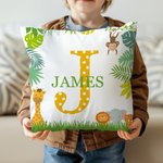 Personalisierte Giraffe Eule Meerjungfrau Sport Ball werfen Kissenbezug mit Namen und Initialen Home Decor Geburtstag Familie Geschenk für Kinder Fami