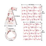 Personalised Baby Girl Pink Butterfly Receiving Blanket Swaddle Hat Bow Headband Coming Home Outfit with Name Baby Shower Gift for Newborns