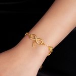 Personalized Dainty Zircon Infinity Symbol Flower Birthstone Bracelet with Initial Charm Anniversary Birthday Gift for Women