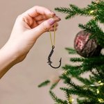 Personalized Lightweight Metal Fishing Hook Ornament with Name Christmas Tree Decoration Christmas Gift for Fishing Lovers